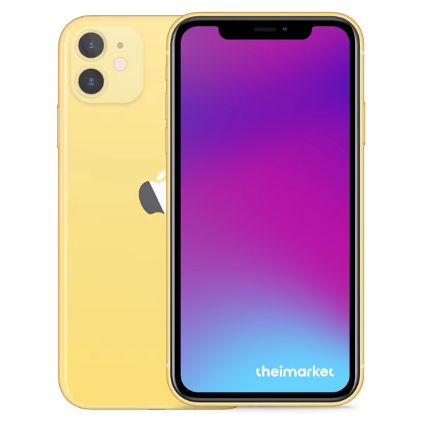 iphone 11 yellow back and front side